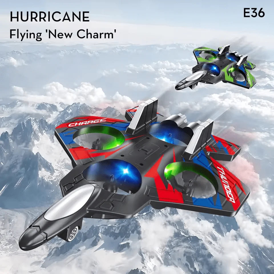 2.4GHz RC Fighter Jet with Headless Mode & LED Lights
