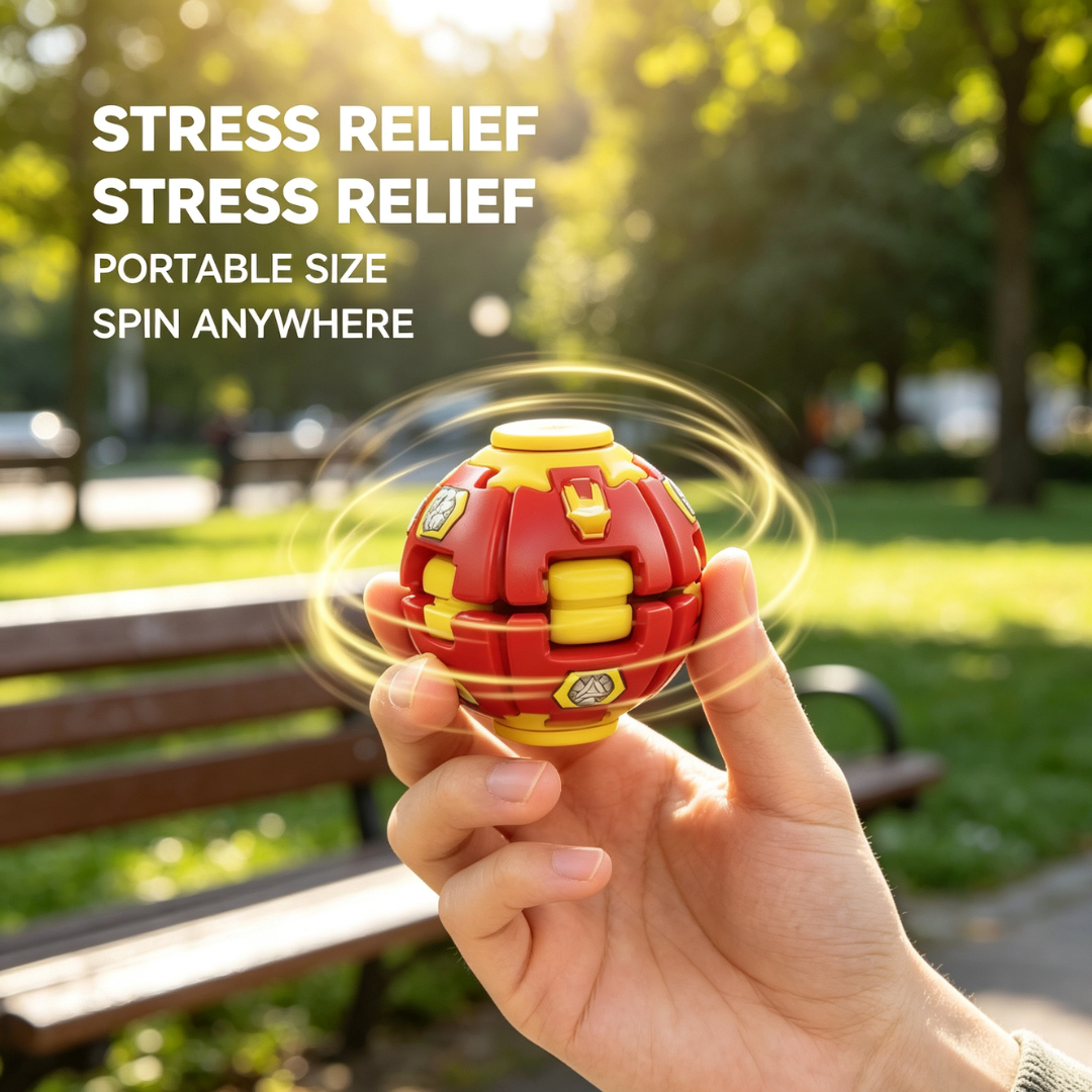 Colorful Press & Spin Fidget Ball Toy