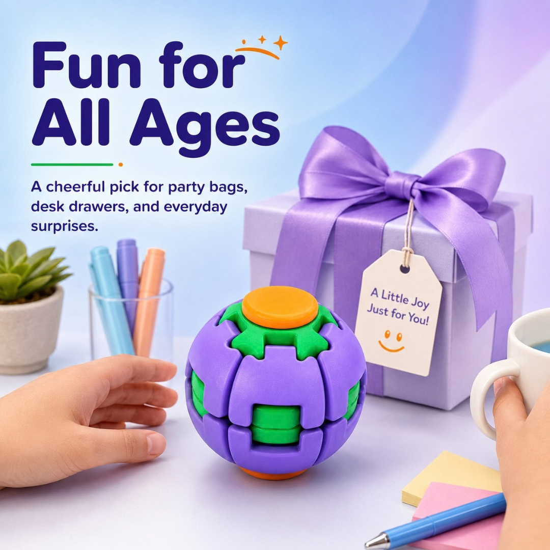Colorful Press & Spin Fidget Ball Toy