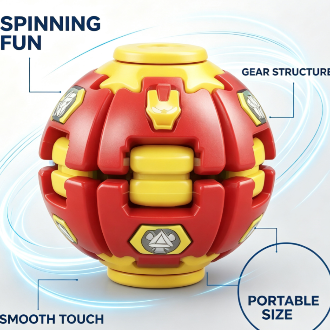 Colorful Press & Spin Fidget Ball Toy