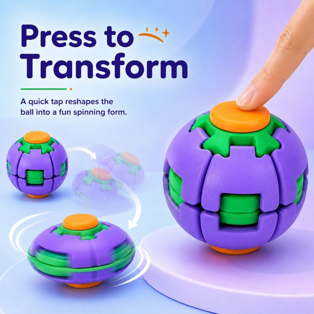 Colorful Press & Spin Fidget Ball Toy